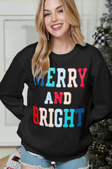Merry & Bright Quilted Sweatshirt