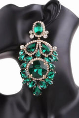 Geometric Rhinestone Dangle Earrings