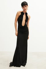 Strapless Plunge Maxi Black Dress | Dress In Beauty
