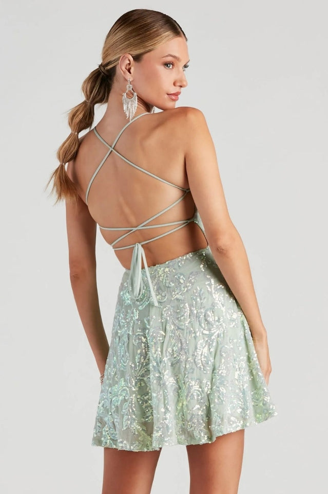 Julianna Sleeveless Sequin Party Dress | Dress In Beauty