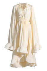 Tie Detailed Ruffled Crepe Dress | Dress In Beauty