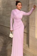 Casey Asymmetric Ruched Bodice Maxi Dress
