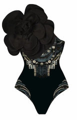 3D Flower One Piece Swimsuit & Skirt Set | Dress In Beauty