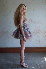 Fairy Butterfly Print Tiered Mini Sundress | Dress In Beauty