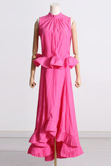 Ruffled Waist Halter Top + Maxi Skirt Set | Dress In Beauty
