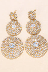 Mina Round Long Drop Earrings