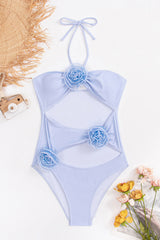 Flower Decoration One Piece Swimsuit | Dress In Beauty