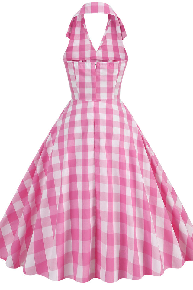 Barbie Movie Margot Pink Plaid Check Dress | Dress In Beauty