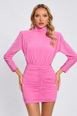 Turtle Crystal Embellished Draped Mini Dress