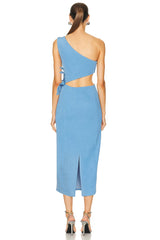Flower Applique Midi Bandage Dress