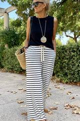 Chic Striped Wide Leg Pants