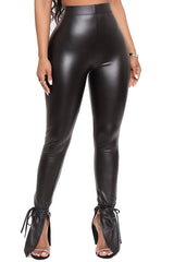 Faux Leather Split Flare Pants | Dress In Beauty