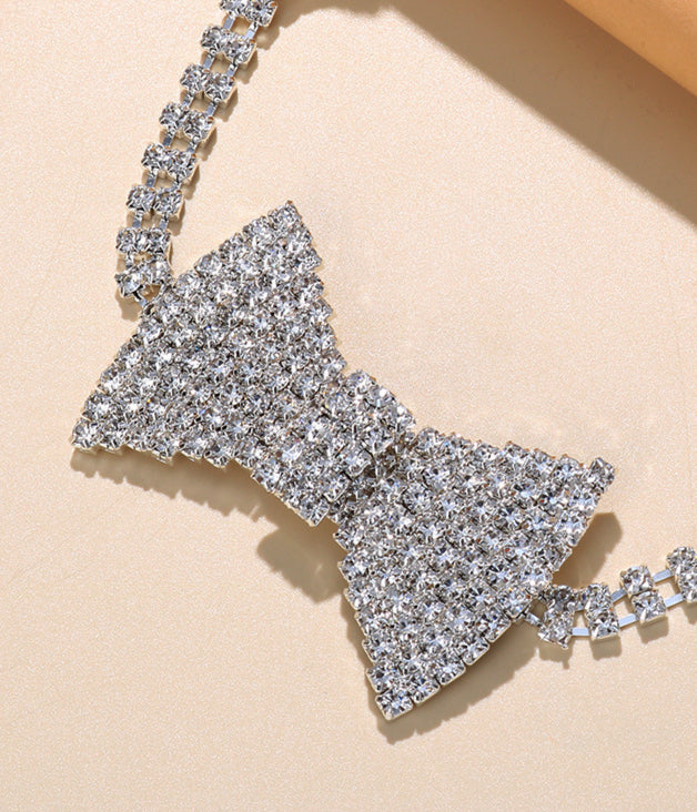 Rhinestone Bowknot Necklace | Dress In Beauty