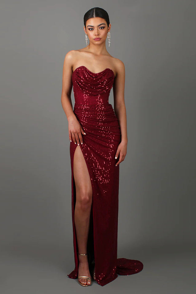 Sweetheart Sequined Ruffles Prom Dress | Dress In Beauty