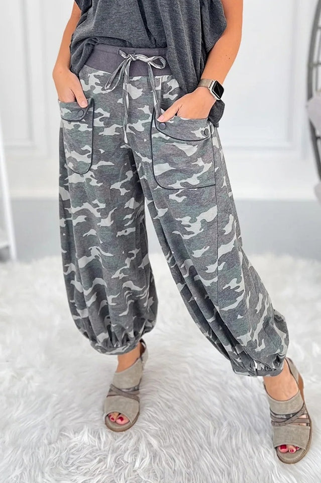 Camo Print Harem Jogger Pants | Dress In Beauty