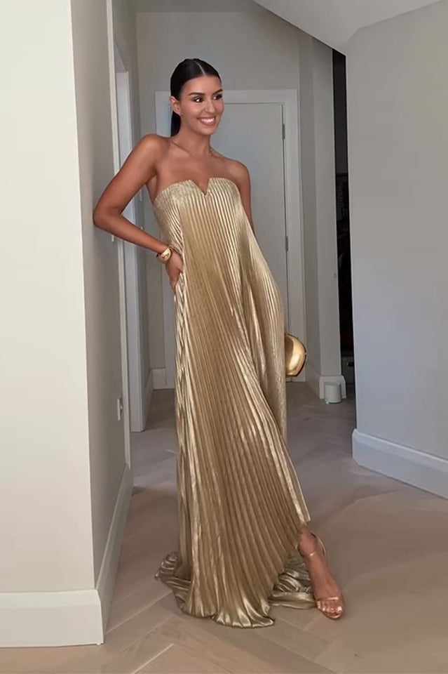 Louisa Strapless Pleated Maxi Dress | Dress In Beauty