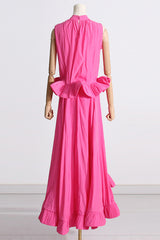 Ruffled Waist Halter Top + Maxi Skirt Set | Dress In Beauty
