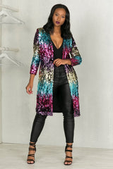 Colorful Mid-Length Sequin Cardigan | Dress In Beauty