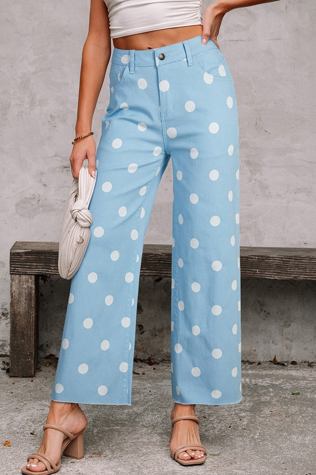 Polka Dot Wide-Leg Cropped Pants | Dress In Beauty