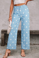 Polka Dot Wide-Leg Cropped Pants | Dress In Beauty