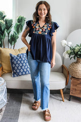 Mikki Babydoll Ruffle Sleeve Blouse | Dress In Beauty
