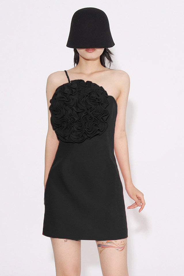Floral Appliqué Gabardine Mini Dress | Dress In Beauty