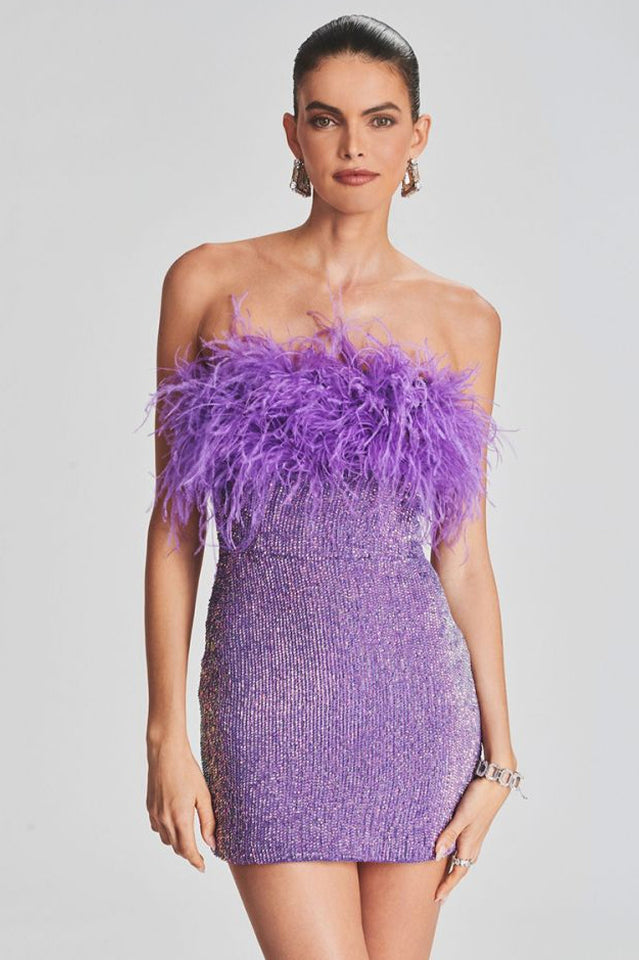 Torin Sequin Feather Dress | Dress In Beauty
