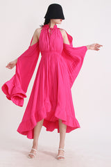 Tie Detailed Ruffled Crepe Dress | Dress In Beauty
