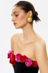 Macrouli Floral Velvet Off Shoulder Mini Dress | Dress In Beauty