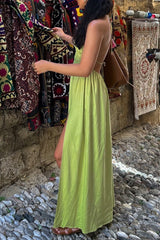 Isla Linen Halter Maxi Dress