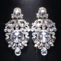 Geometric Rhinestone Dangle Earrings