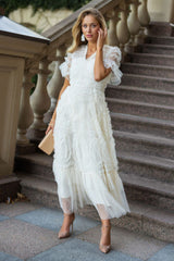 Ruffle Tiered Spotted Tulle Maxi Dress | Dress In Beauty