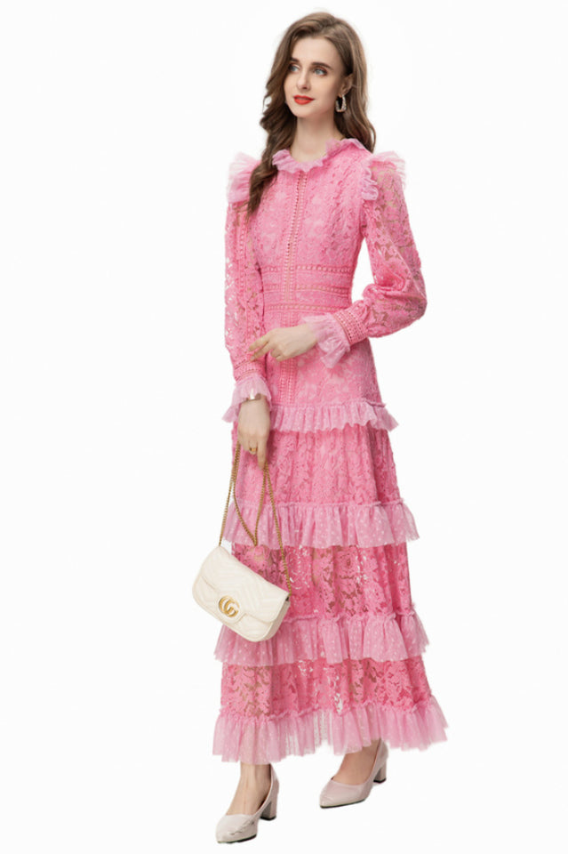 Textured Maxi Dress With Long Sleeves | Dress In Beauty