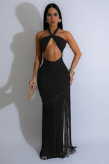 Coastal Rhythm Fringes Maxi Dress