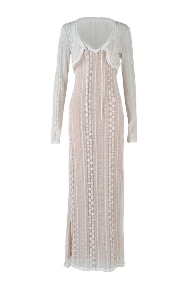 Lace V Neck Slit Two-Piece Dress | Dress In Beauty