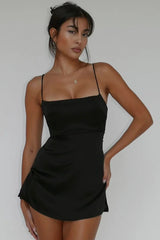 Spaghetti Strap Mini Satin Dress | Dress In Beauty