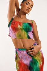 Plisse Strappy Cow Neck Top + Skirt Set | Dress In Beauty