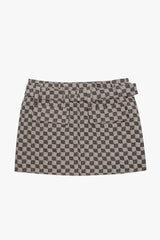 Gray Monogram Mini Skirt | Dress In Beauty