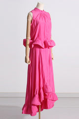 Ruffled Waist Halter Top + Maxi Skirt Set | Dress In Beauty