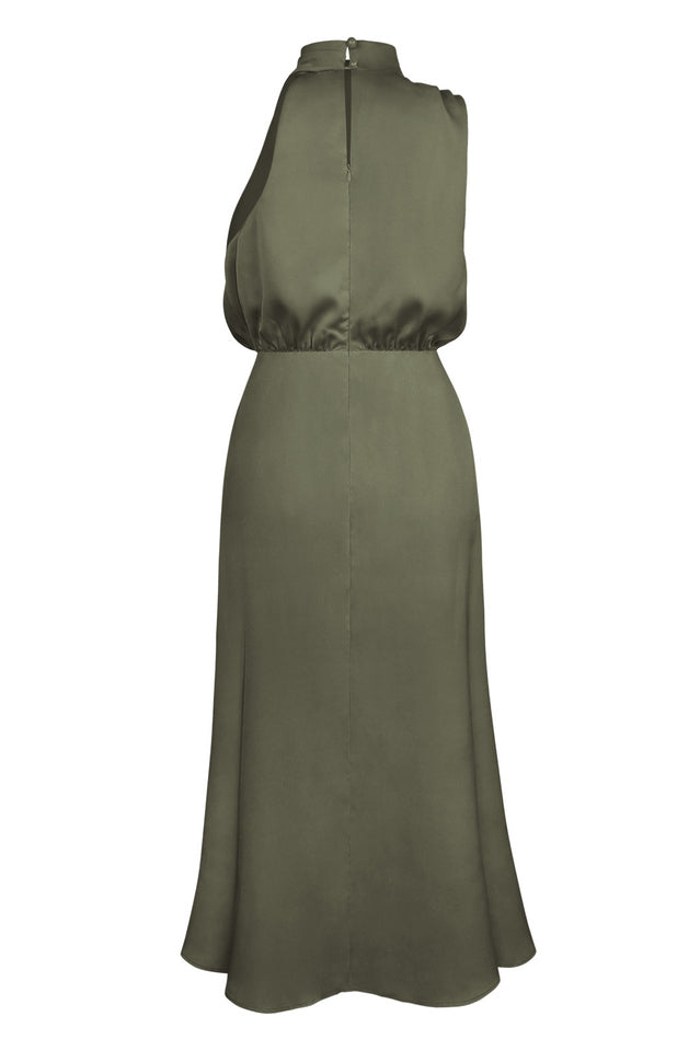 Halter Sleeveless Satin Bridesmaid Dress | Dress In Beauty