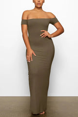 SKIMS Soft Lounge Off-Shoulder Slip Dress
