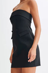 Abbie Strapless Suiting Mini Dress