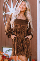 Velvet Square Neck Babydoll Dress | Dress In Beauty