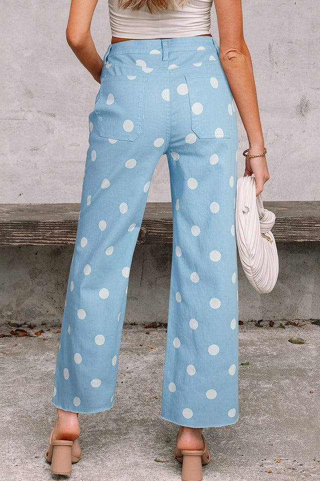 Polka Dot Wide-Leg Cropped Pants | Dress In Beauty
