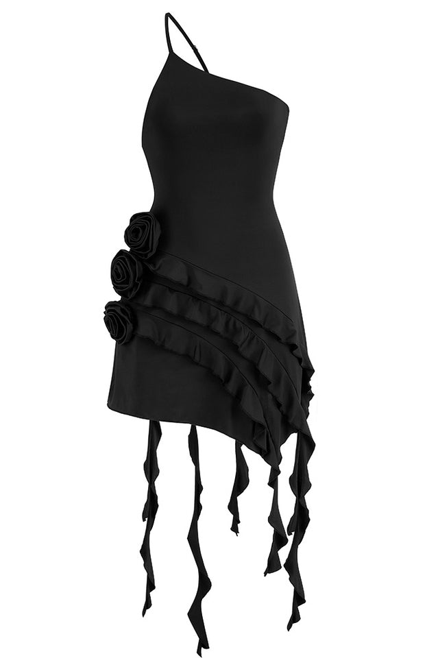 Rose-Detail Ruffled Mini Dress | Dress In Beauty