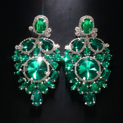 Geometric Rhinestone Dangle Earrings