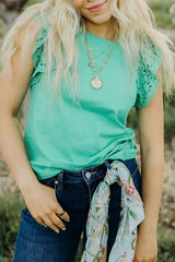 Eyelet Lace Ruffled Cap Sleeve Top | Dress In Beauty