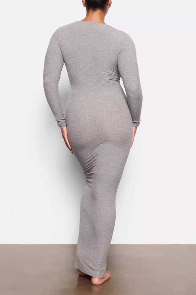 SKIMS Soft Lounge Long Sleeve Dress | Dress In Beauty SKIMS Soft Lounge Long Sleeve Dress | Dress In Beauty