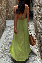 Isla Linen Halter Maxi Dress