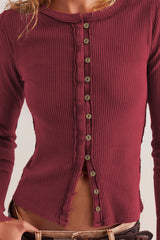 Ainoa Bordeaux Cardigan